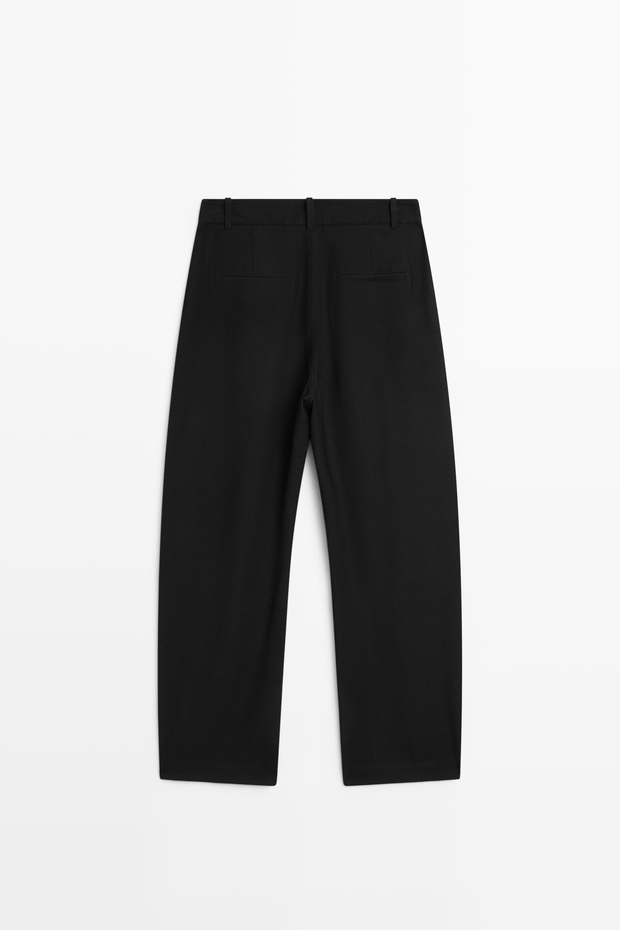 Pleated barrel fit pants